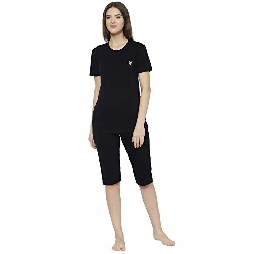 Image of Mack Jonney Regular Fit Cotton Blend Women's Capris Set Night Suits (Pack of 2-MACK633577)