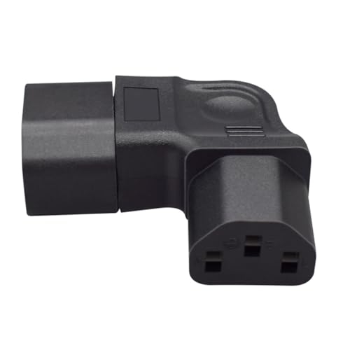 PVC Right Angle Power Plug Adapter IEC320 C14 To C13 Male To Female Converter