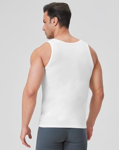 Men's Undershirts Bamboo Rayon Comfort Shirts Moisture-Wicking Tank Tops 3 Pack3