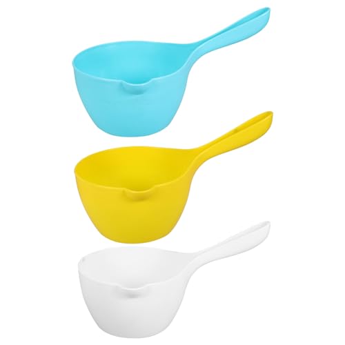 Cabilock 3pcs Ergonomic Water Ladle Scoop for Kitchen and Garden for Watering Plants and Cooking Stylish and Colors