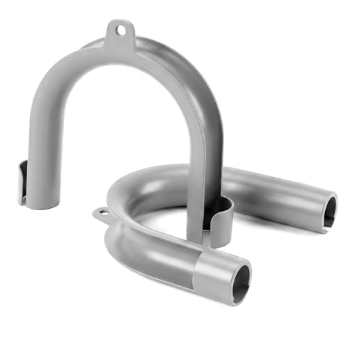 Xindojuz 2 PCS U-Shaped Washing Machine Drain Hose Holder Hook U-Bend Drain Hose Clamp Fits 1.2 Drains Secure Hoses Holder Hook for Laundry Tub Dishwasher and Sink Srain Hoses (Gray)