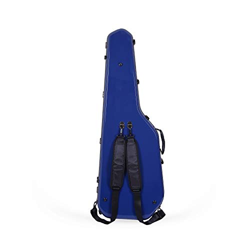 Image of Crossrock Fiberglass Electric Guitar Case for Jazz Mater Style, Navy Blue (CRF1000JMNVBL)
