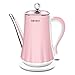 Hzdmfgs Czajnik księżniczka różowy 1,4 l dwuwarstwowy korpus garnka przeciwgorący czajnik elektryczny 304 stal nierdzewna (kolor: A)
