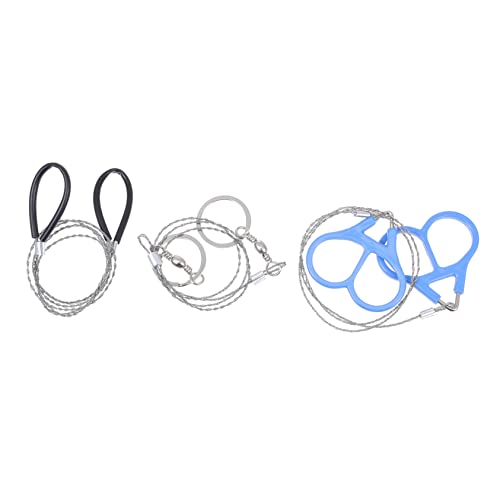 GALPADA Emergency Wire Saws Set 3pcs Stainless Steel Survival Wire Saw Compact Outdoor Gear for Wood Cutting