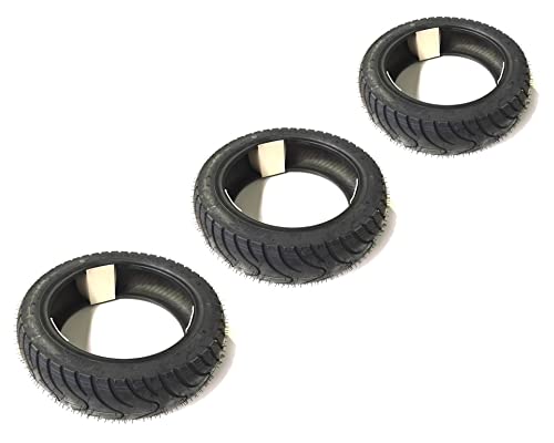 3X Sommerreifen Set 100/90-10 Zoll passend für Piaggio Ape 50 TM ZAPC, Markenreifen mit sportlichem Straßenprofil