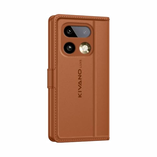 Image of KIVANO LUXE Compatible for Realme 16 Pro Plus 5G Artisanal Leather Wallet Case with Card Holder for Men Women, Magnetic Flip Folio Cover with Stand RFID Blocking Cell