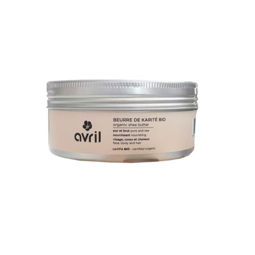 Avril - Beurre de Karité Bio - Soin Visage, Corps et Cheveux - Nourrit et Adoucit - Pur, Non Raffiné, 100% d'Origine Naturelle - Certifié Bio Cosmos Organic - 230ml