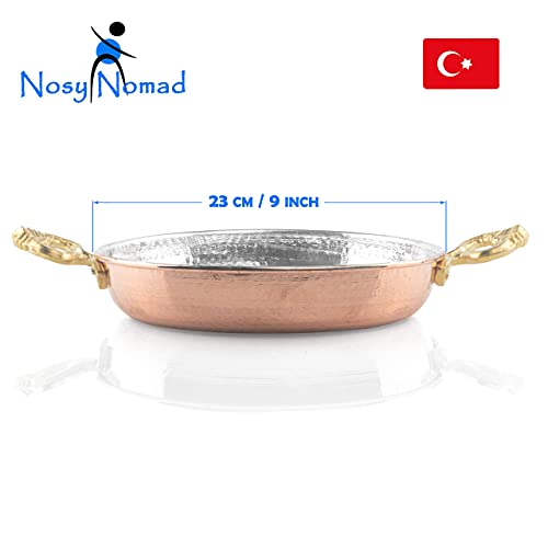 Foto von Türkische Kupferpfanne: Eierpfanne aus massivem Kupfer | Türkische Doppel-Omelettepfanne | Antike Kupferpfanne zum Braten oder zur Dekoration (23 cm)