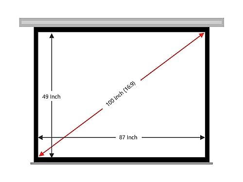 Image of MOIZ 100 Inch Wall Autolock Pull Down Projector Screen, 7 Ft. - Width x 5 Ft. - Height, Ratio-16:9 Format, Supports Full HD 1080P, UHD-3D-4K Technology(White)