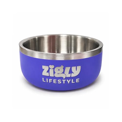 Image of Zigly Lifestyle Ultimate Double Walled Dog Bowl Blue - Small