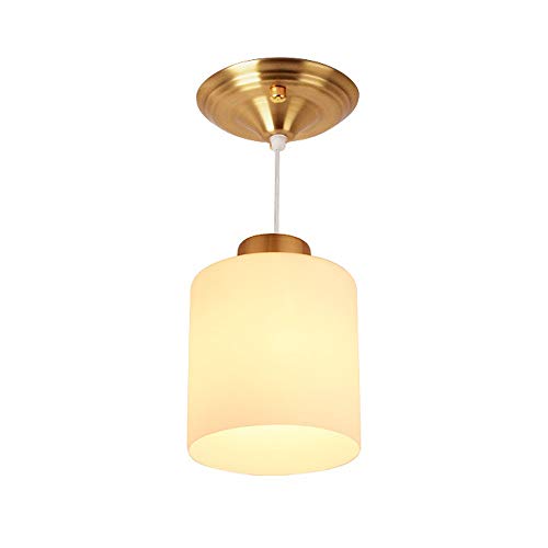 Plafonnier americain moderne suspension laiton et verre E27 pour salle a manger