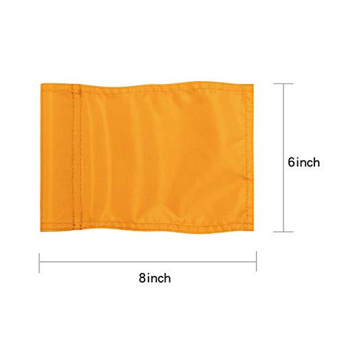 Solid Golf Flag With Plastic Insert, Putting Green Flags For Yard, Indoor/Outdoor, Garden Pin Flags, 420D Premium Nylon Flag, 8" L X 6" H, Orange #TOP1