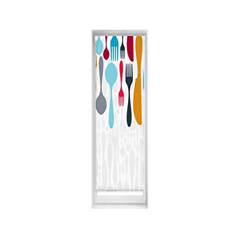 Blindecor Easy estores opacos sin taladrar Estampados Estor Blackout Estampado Digital, Cubiertos, 40 x 150 cm (Ancho por Alto). Tamaño de la Tela 37 x 145 cm. Persianas enrollables térmicas, Cocina