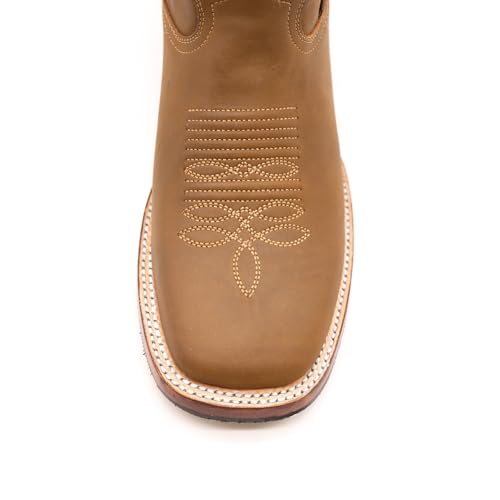 Cowboy Style Leather Boots Men, Bucefalo Crazy Mango