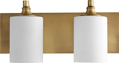 Quorum 5009-2-80 Transitional Two Light Vanity, Brass-Antique