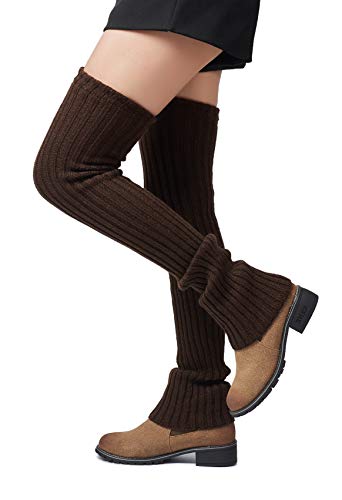 Leotruny Women's Winter Over Knee High Footless Socks Knit Leg Warmers4