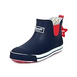 [ANGELCITY] レインシューズ キッズ レインブーツ 子供用 おしゃれ ショート ブーツ シンプル 歩きやすい 滑り止め かわいい ロング丈 防水 撥水 美脚 雨靴 長靴 梅雨対策 ラバーシューズ 大きいサイズ 滑りにくい 可愛い A519 (20.0cm, ネイビー)