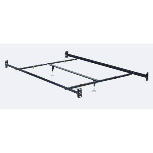 Hollywood Bed Frames Bolt on Bed Rail with Center Support/Crossarms/2 Legs/Adjustable Glides, 82-Inch, Queen/Eastern King