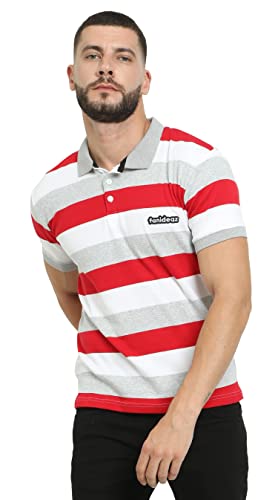 Image of fanideaz Mens Half Sleeve Premium Cotton Stylish Striped Branded Polo T-Shirt for Mens || Polo T Shirt for Men Comfort || Tshirt for Men Stylish Regular fit