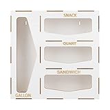 GoHoKi Wooden Ziplock Bag Storage Organizer for Drawer, Laser Printing Ziploc Food Sandwich Storage...