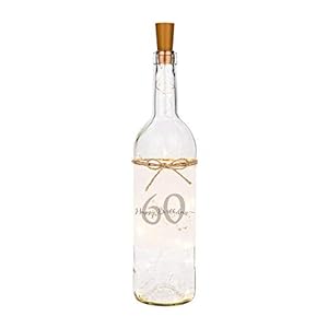 Manufaktur Liebevoll Flaschenlicht Happy Birthday 60 – Persönliches Geschenk zum Geburtstag – Flasche mit…
