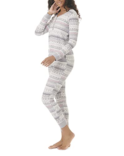 Splendid Women's Sweet Dreams Thermal Pajama Set, Lavender Fairisle, Medium #TOP3