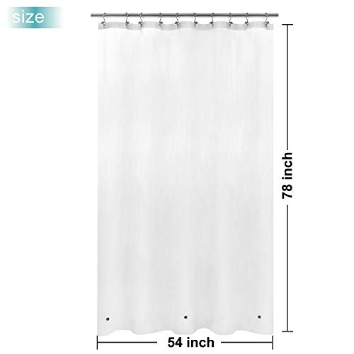 Image of Mrs Awesome Stall Shower Curtain Liner with 3 Magnets 54 x 78 inch, PEVA 8G Thick & Heavy Duty Plastic Shower Curtain for Bathroom, Waterproof, 54x78, Frost