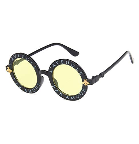 Shiratori Unisex Sunglasses Retro Bright Black Grey Drive Holiday Round Non-Polarized UV400