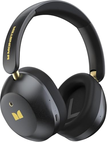 Monster MS-Persona6 Casque Bluetooth ANC, Supra-Auriculaire sans Fil, Réduction de Bruit Active, 60 h d'Autonomie, Bluetooth 6.0, 3 Modes d'Égalisation, Noir