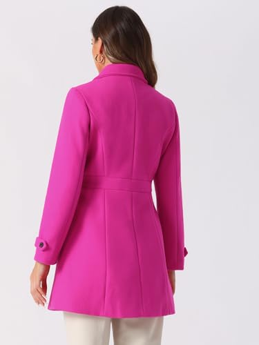 Image of Allegra K Women's Winter Classic Overcoat with Pockets Single Breasted Coat