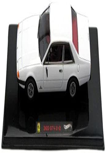 Hotwheels Elite - ferrari 365 gt4 2+2, blanco/interior rojo (w1192) escala 1/43