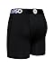 PSD Underwear Men's Black Solid Mid Length Boxer Brief 3 Pack, Multi, S