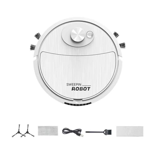 Hreyywo Mini Robot de Limpieza y Barrido, Robot Aspirador Automático, Máquina de Limpieza de Pisos Duros de Limpieza Silenciosa Ultrafina,