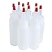 Kelkaa 2oz HDPE Durable Plastic Squeeze Bottles with Yorker Red Cap Natural Clear Bottles for Food, Crafts, DIY Liquid Products (Pack of 10) - 59ml, Plastic, Reusable, Made in USA