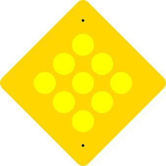 MUTCD OM1-1 Yellow Reflector Warning Signs - 18x18 -End Marker Sign with 3M Diamond Grade Round Dots on E.G Reflective Rust Free Aluminum