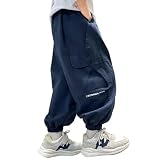 [Ｋａｙｉｙａｓｕ] ロングパンツ キッズ カーゴパンツ 男の子 春 夏 ジョガー 120-170 ジュニア (150 ネイビー)