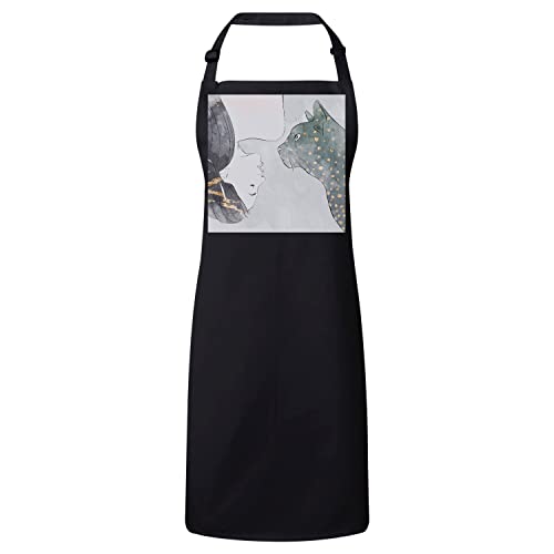 Tablier cuisine noir chat mignon pour cuisiner en famille avec style
