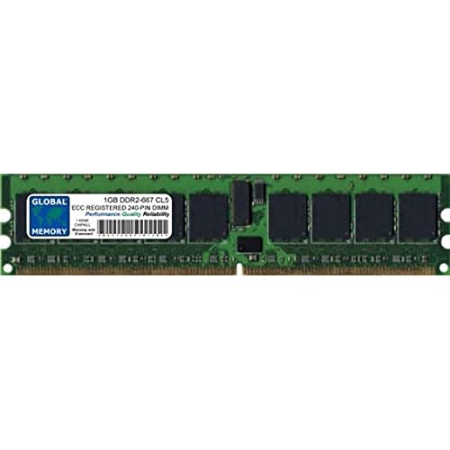 1GB DDR2 667MHz PC2 5300 240 PIN ECC REGISTRADO DIMM (RDIMM) Memoria RAM para SERVIDORES/Estaciones DE Trabajo/Placas Base (1 Rank)