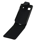 Mobilfunk Krause - Flip Hülle Etui Handytasche Tasche Hülle für Samsung GT-S5660 | S5660 (Schwarz)