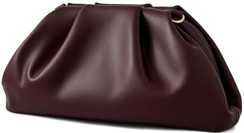 Image of Women's Woven Evening Bag Ruched Dumpling Clutch Purse Detachable Chain Crossbody Bag