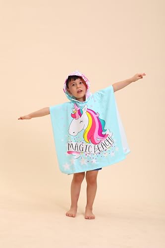 Image of Unicorn Kids Hooded Towels - Swimming Towels & Robes for Boys /Girls, 2-10 Years