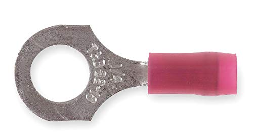 Stakon RA18-14 Ring Terminal, Standard, Nylon Insulated, 1.07-Inch Length by 0.46-Inch Width, Red, 100-Pack