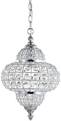 JONATHAN Y JYL6111A Juliette 12" Crystal/Metal LED Chandelier Pendant Chandelier Pendant Glam Contemporary Transitional Dimmable Dining Room Living Room Kitchen Foyer Bedroom Hallway