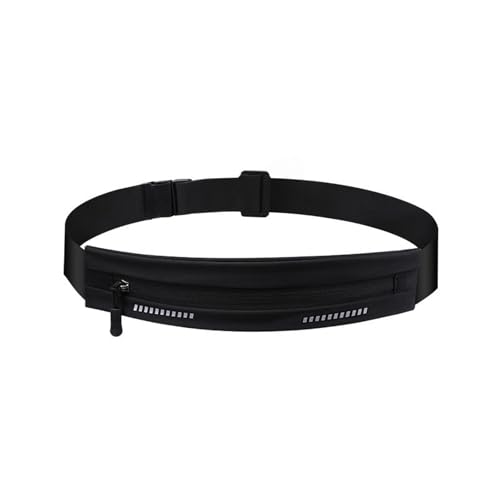 Entchin Slim Running Belt, Runners Fanny Pack for Women Men, Elastic Phone Holders, Money Belt Bag for Yoga & Gym (Black)
