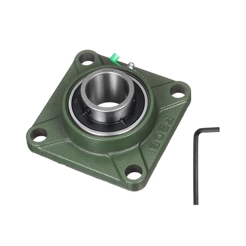 Image of sourcing map UCF208 Pillow Block Bearings, 40mm Bore Self Alignment, Solid Cast Iron Base, Chrome Steel Square Flange Mounted Pillow Block Ball Bearing, (ABEC3)