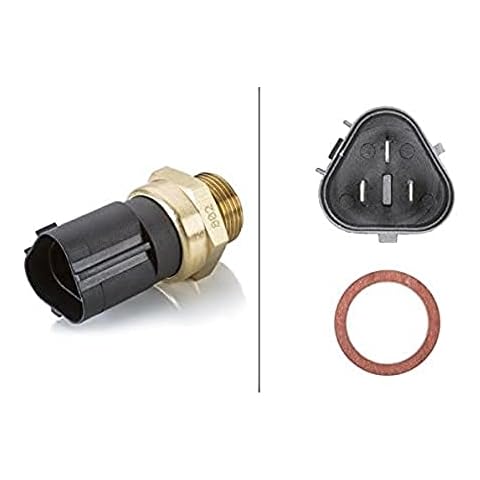 HELLA 6ZT 007 800-111 Interruptor de temperatura, ventilador del radiador - 12V - Número de conexiones: 3 - Conector plano - atornillado - Salida doble/Contacto de cierre Cover