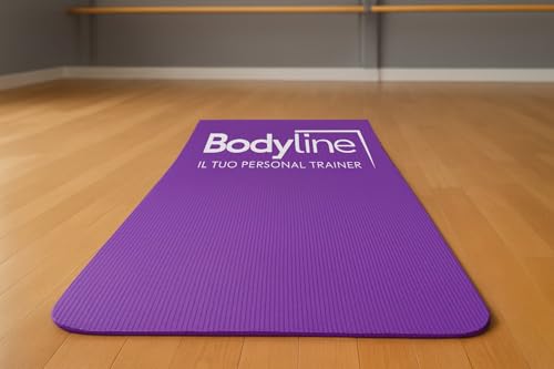 Bodyline Tapis d'entraînement Pilates, yoga et fitness avec bandes élastiques et bandoulière - tapis pour l'entraînement à domicile et en salle de sport - épaisseur 0,4 cm - dimensions 173 x 61 cm – Image 5