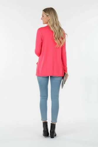 Image of ToBeInStyle Womens Open Front Long Sleeve Lightweight Asymmetrical Draped Cardigan with Side Pockets