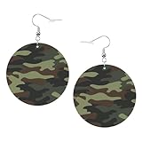 Camo Camouflage Earrings For Women, Dangle Earrings Jewelry For Women, Lightweight Faux Leather Earrings Gifts