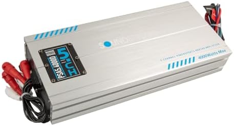 Soundstream PSA5.4000D 5 Channel Waterproof Marine Amplifier – 4000W Max Class D Amp | Boat, ATV, UTV, Motorcycle & Powersports Audio System | Marine-Grade 5-Ch Amp